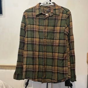 Green and brown plaid shirt